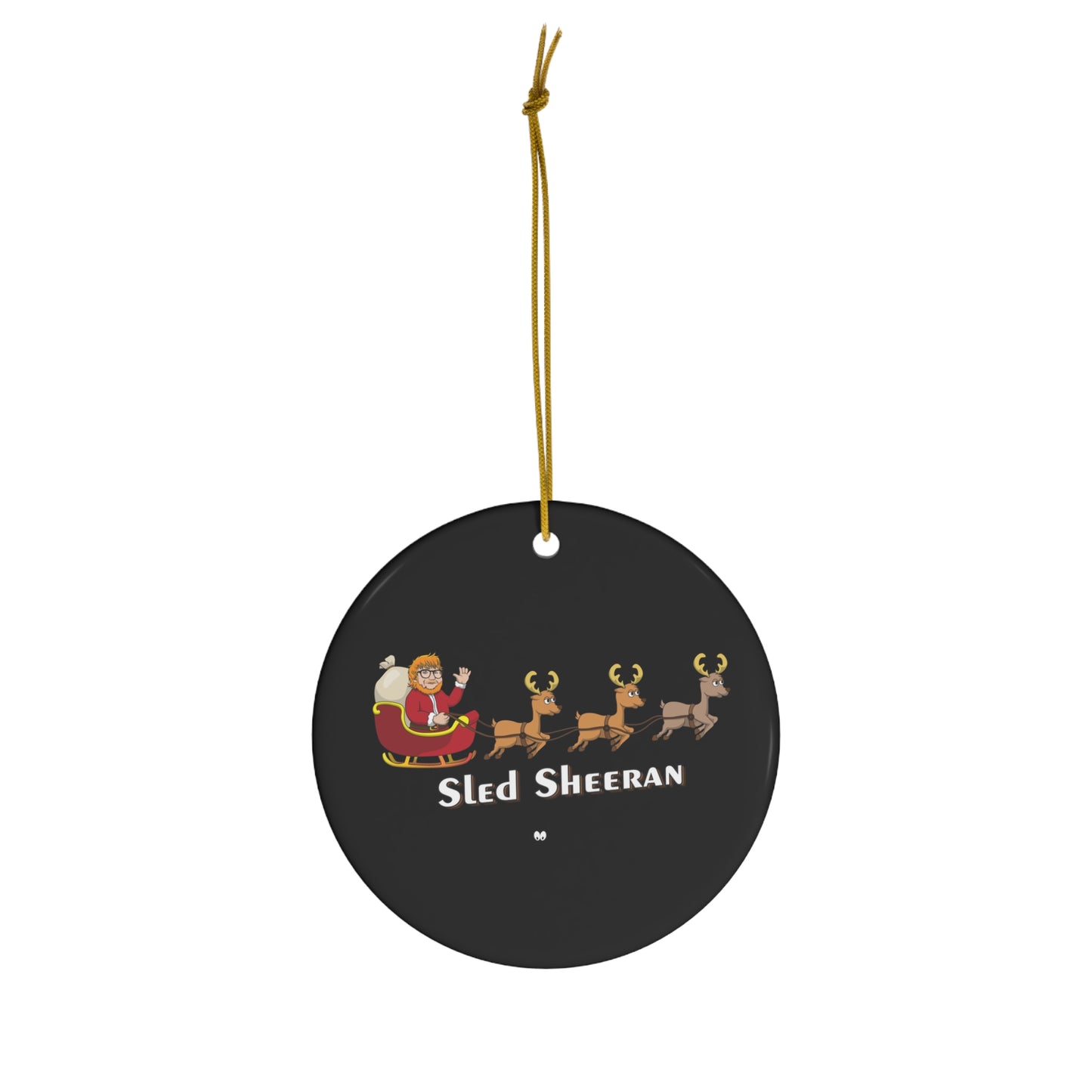 Sled Sheeran - Ceramic Ornament