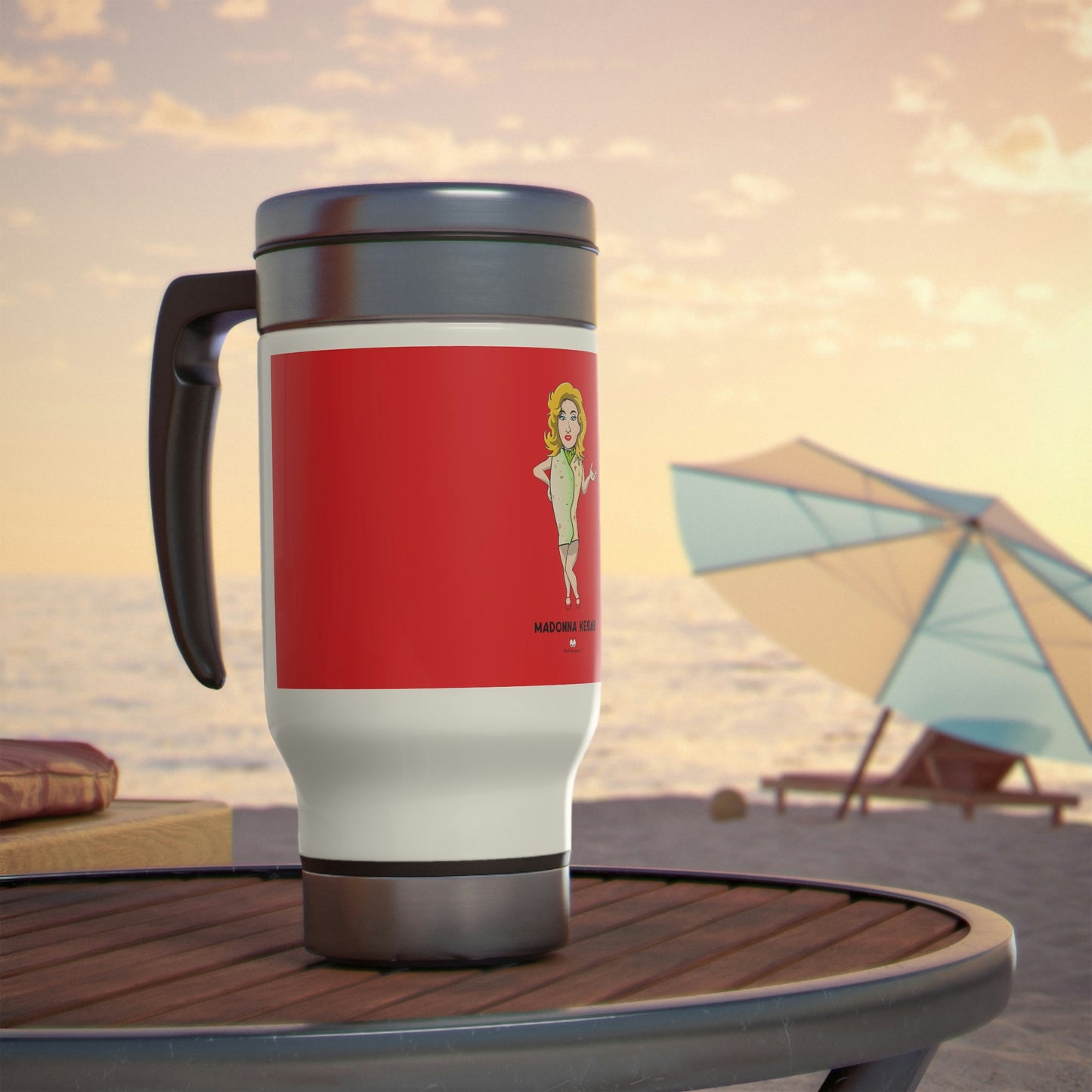 Madonna Kebab Stainless Steel Travel Mug with Handle