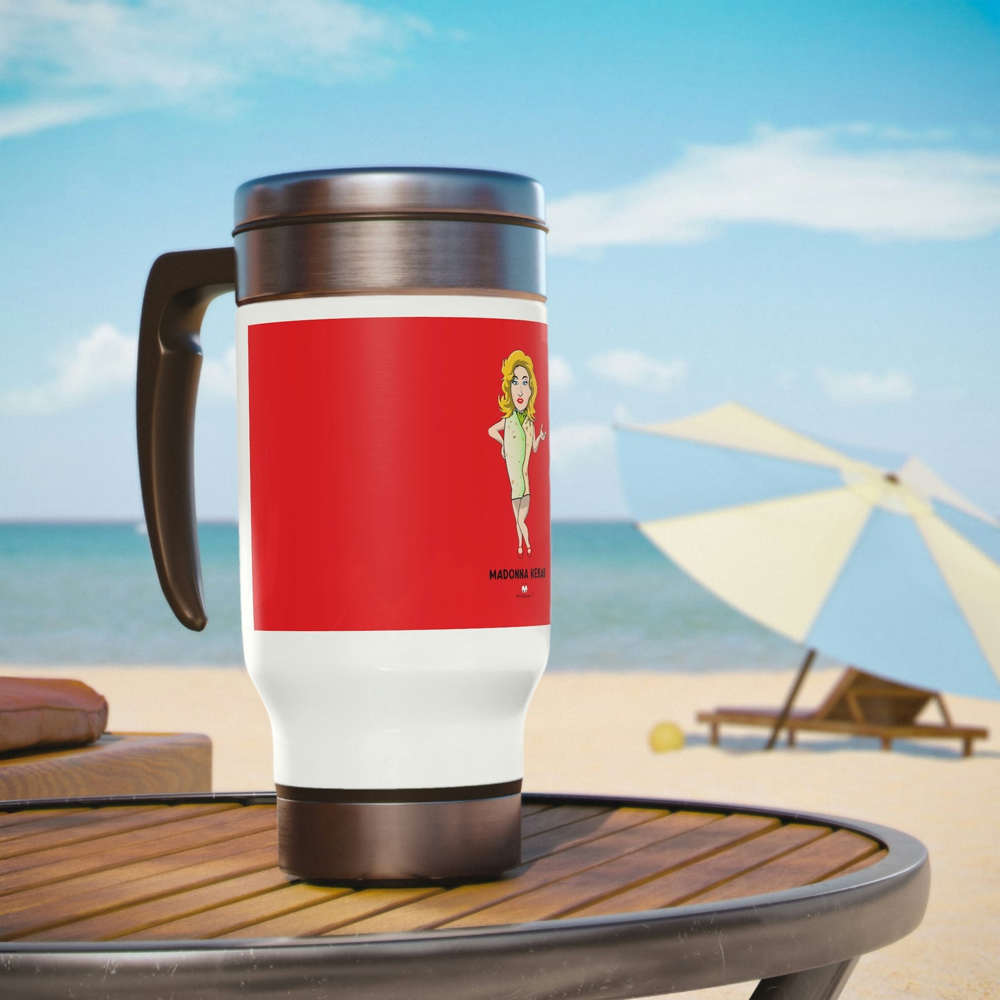 Madonna Kebab Stainless Steel Travel Mug with Handle