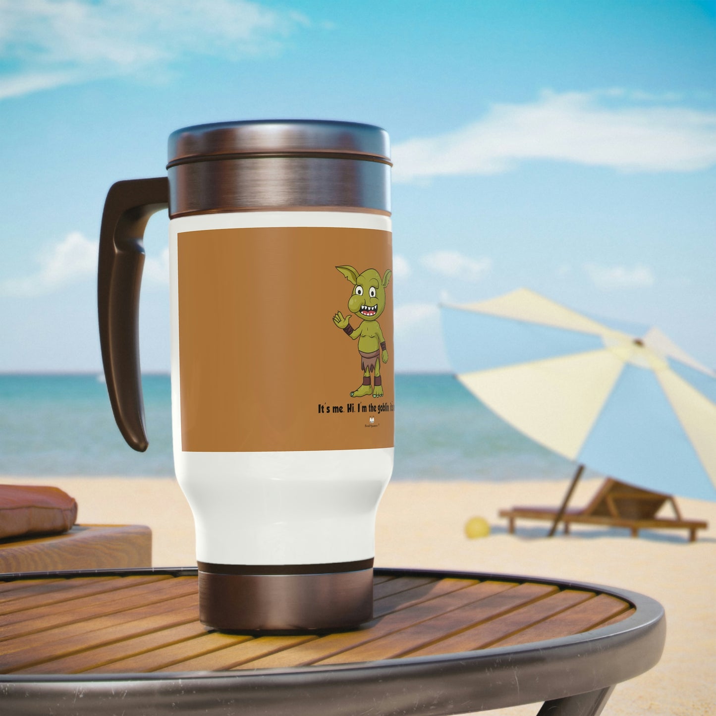 Goblin, Stainless Steel Travel Mug with Handle, 14oz