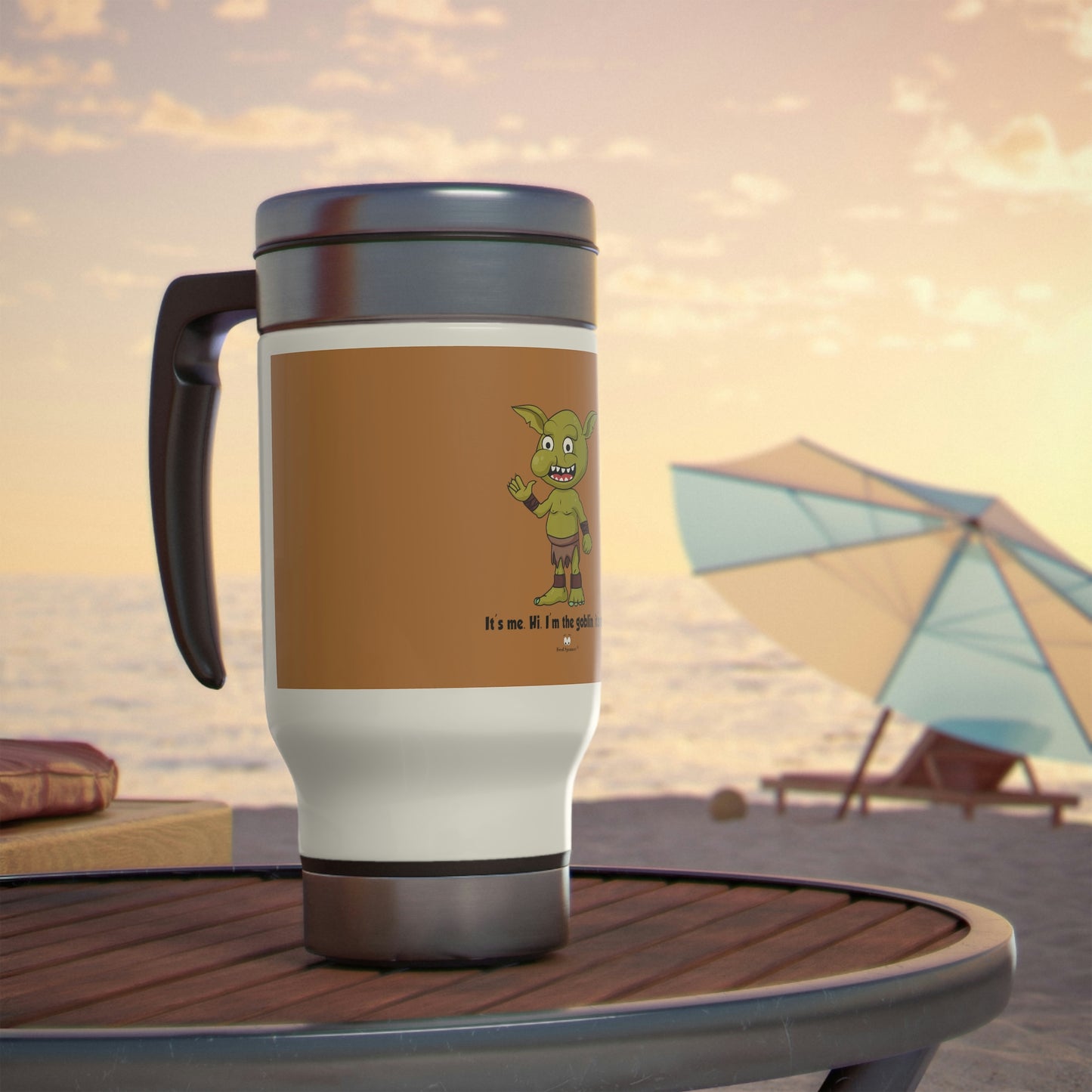 Goblin, Stainless Steel Travel Mug with Handle, 14oz