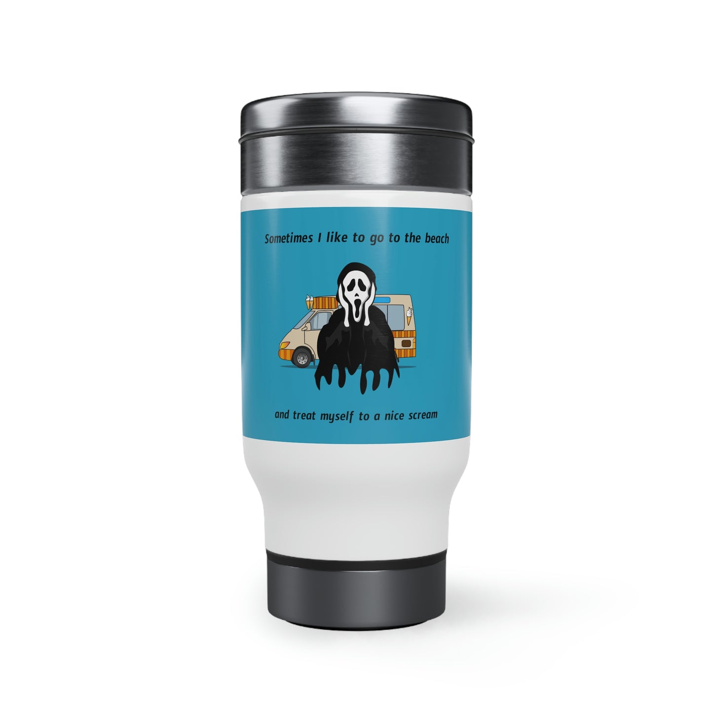 Scream- Stainless Steel Travel Mug with Handle, 14oz