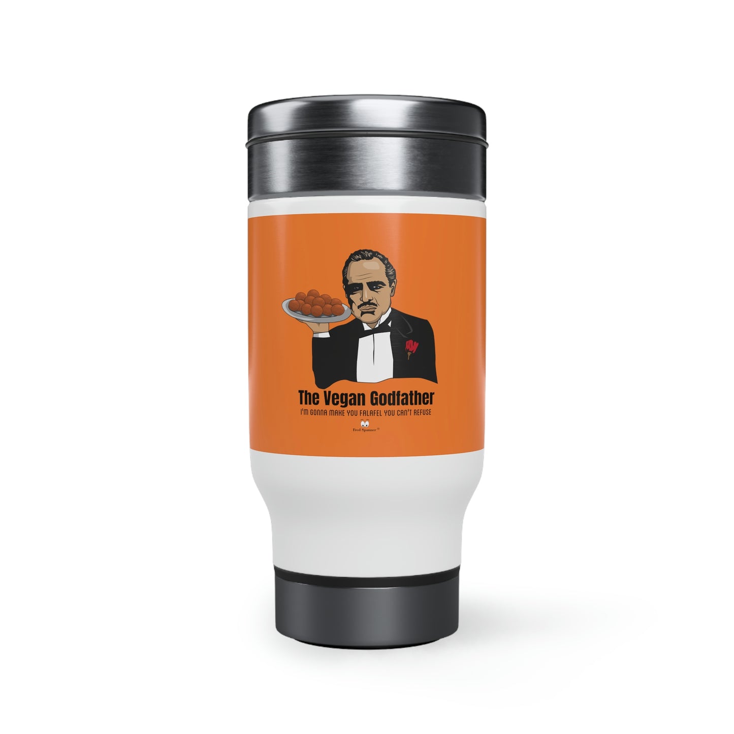 Vegan Godfather Stainless Steel Travel Mug with Handle