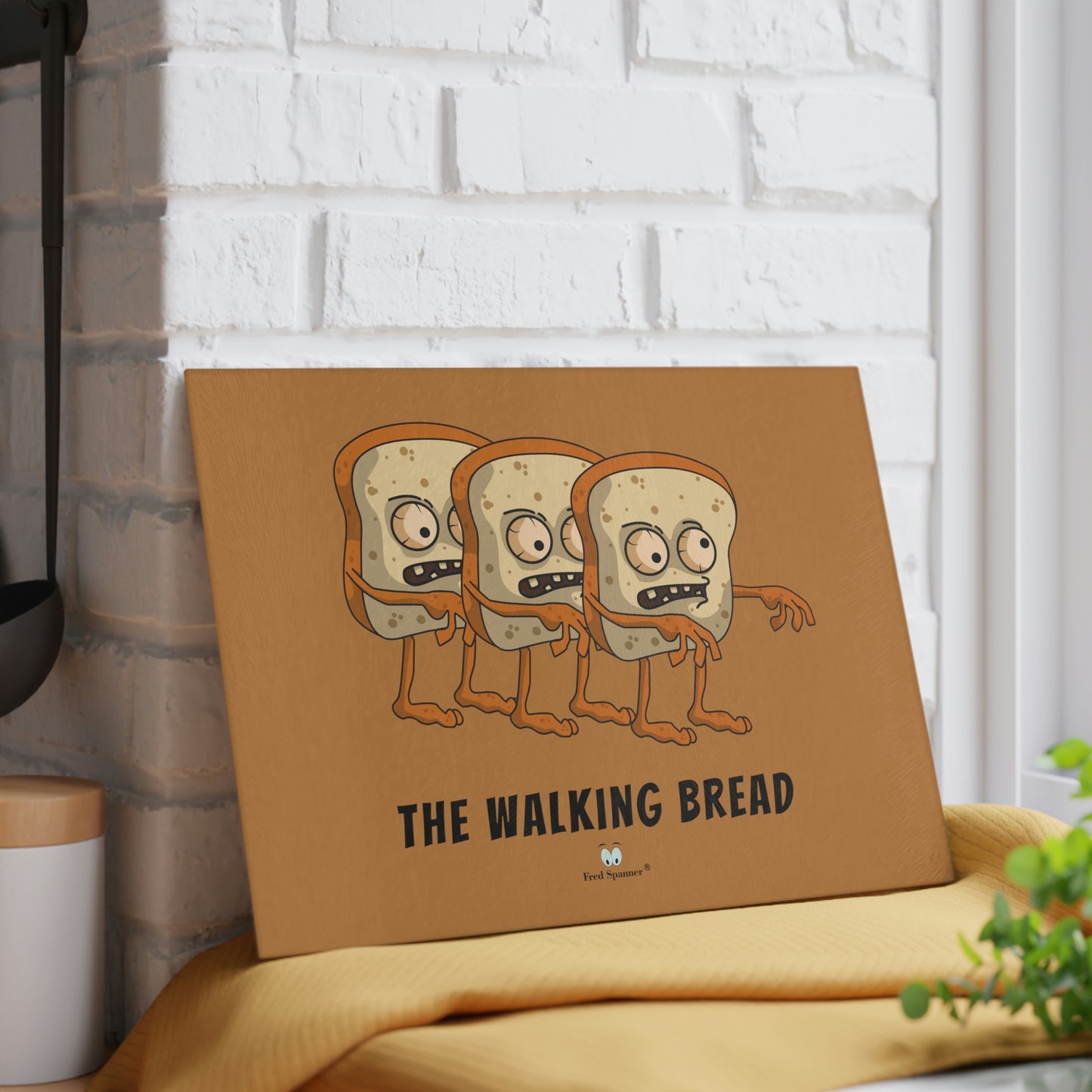 The Walking Bread - Glass Cutting Board