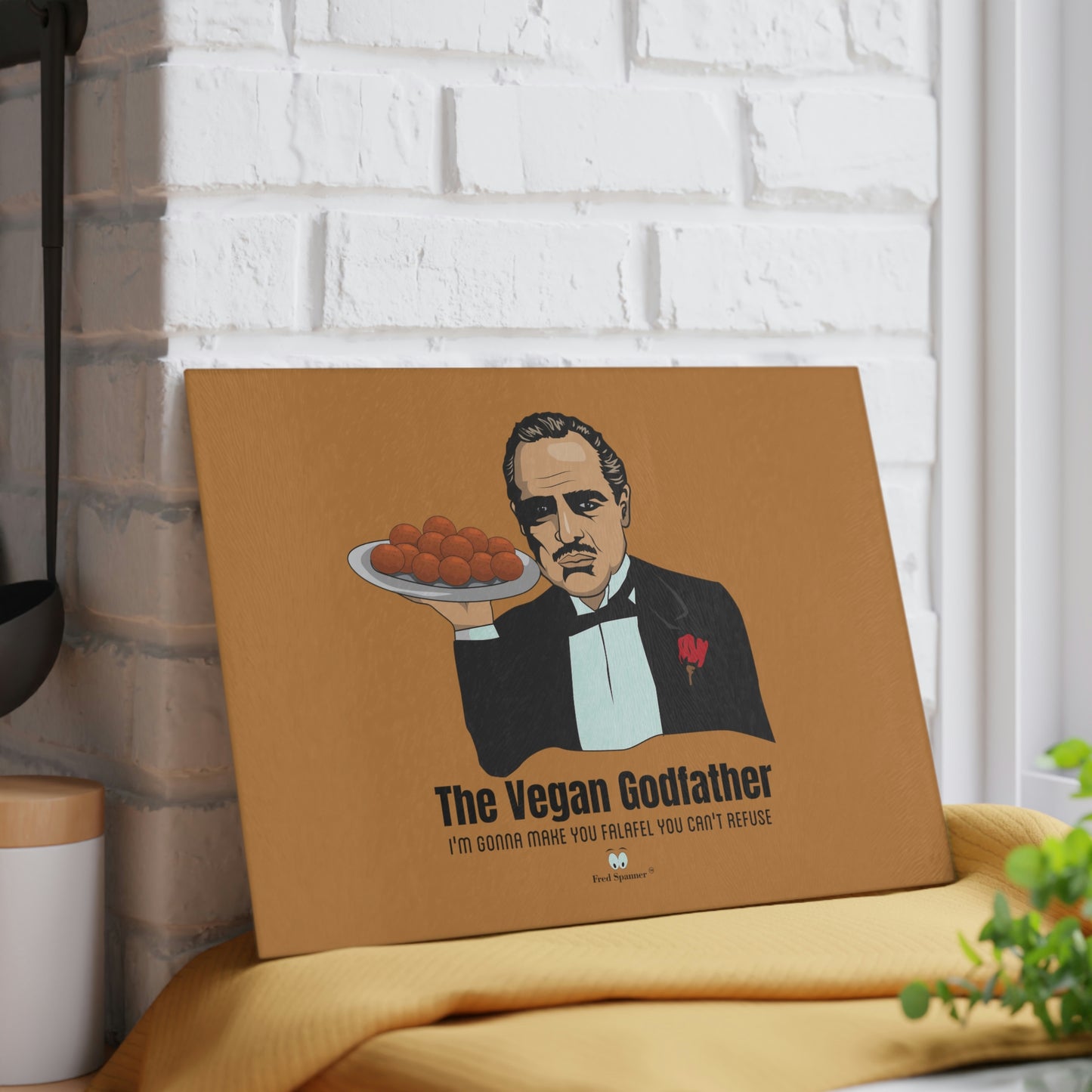 Vegan Godfather Glass Cutting Board