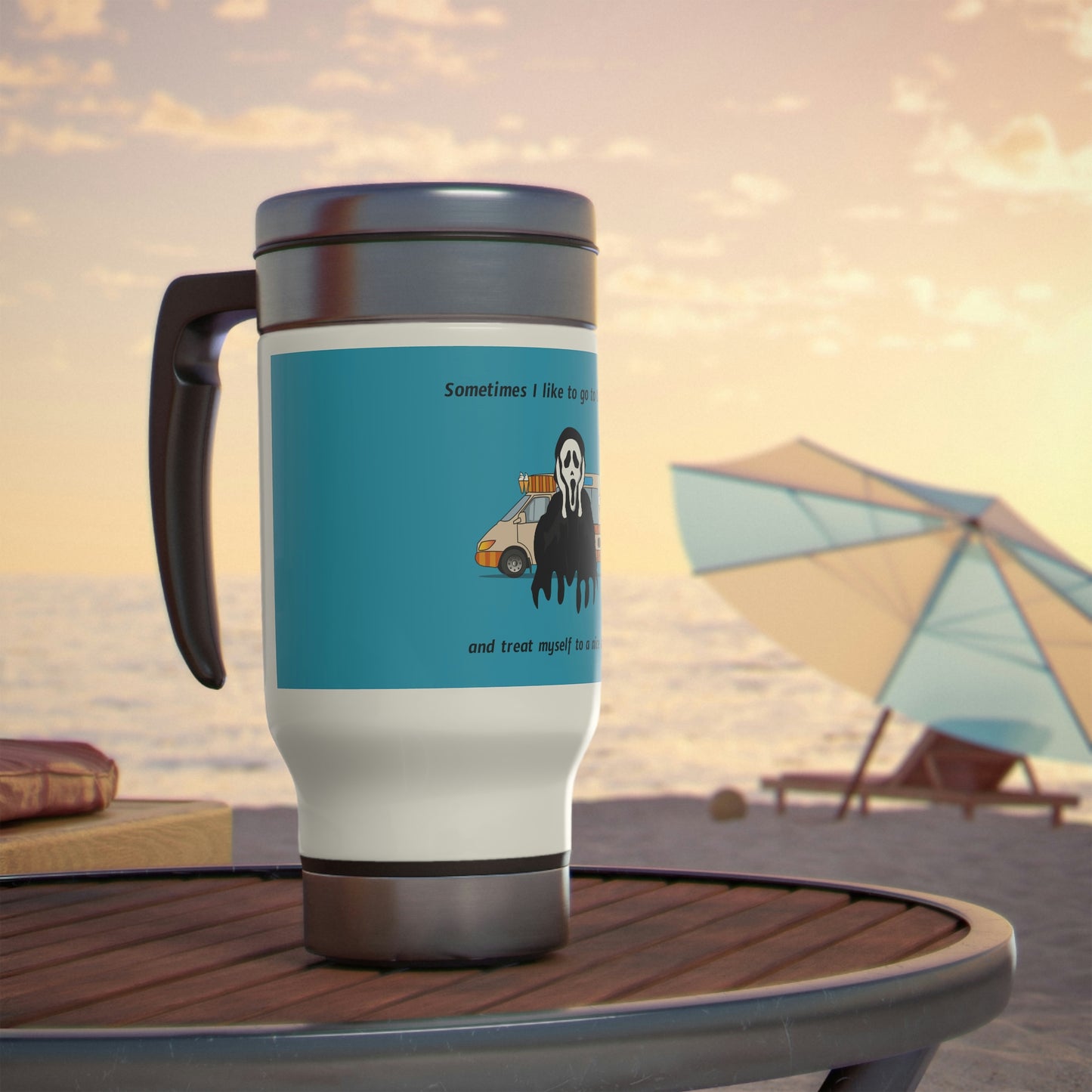 Scream- Stainless Steel Travel Mug with Handle, 14oz