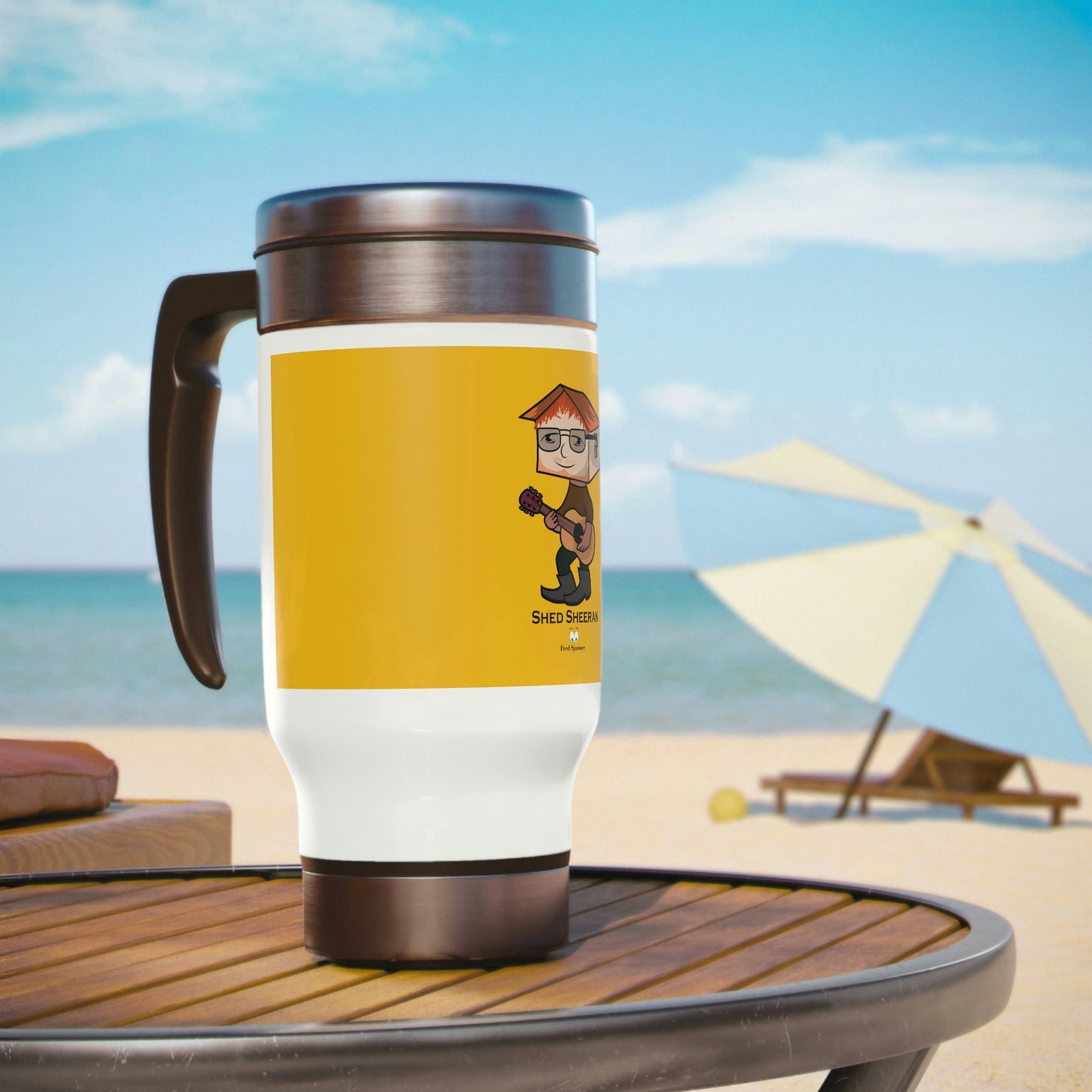 Shed Sheeran Stainless Steel Travel Mug with Handle