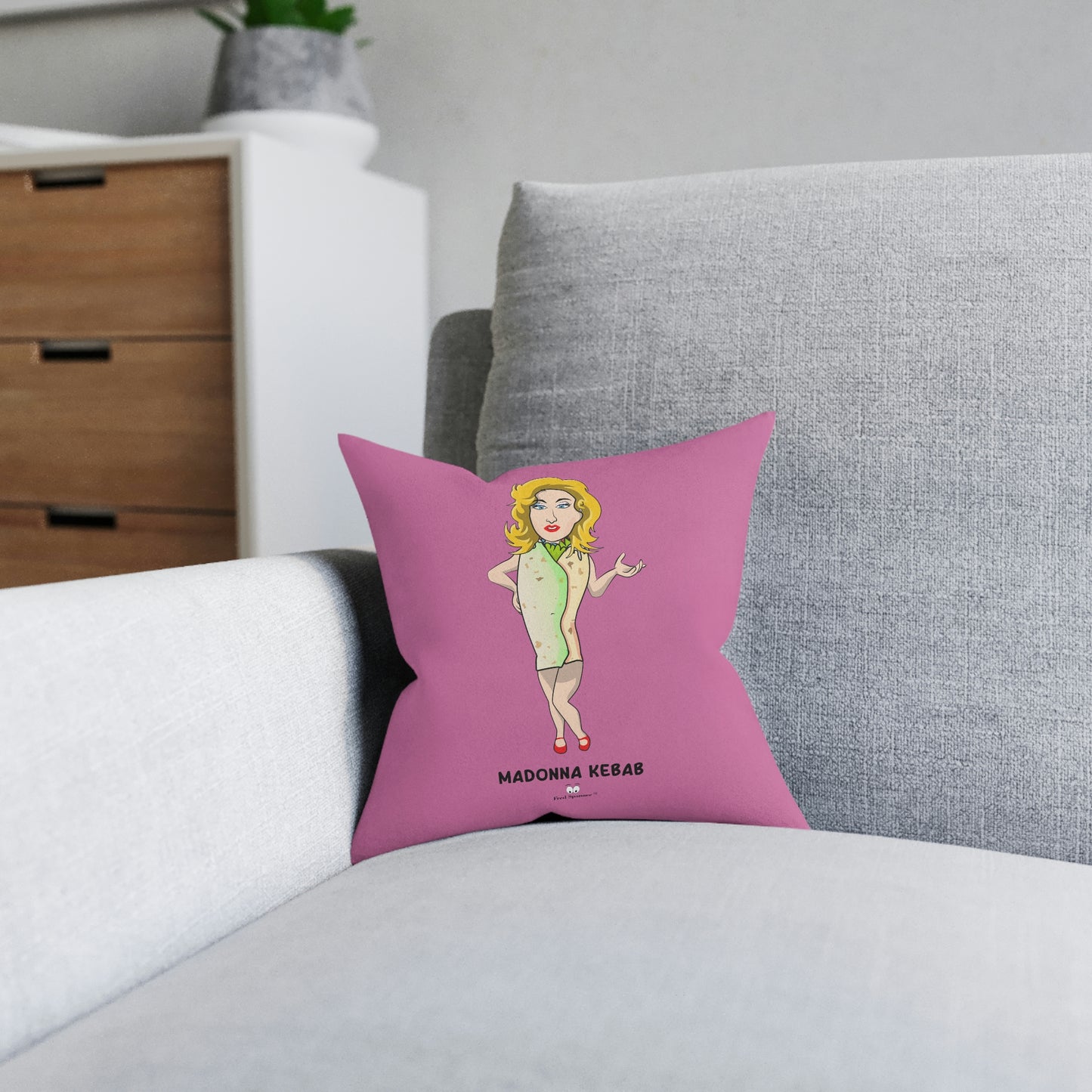 Madonna Kebab Square Pillow
