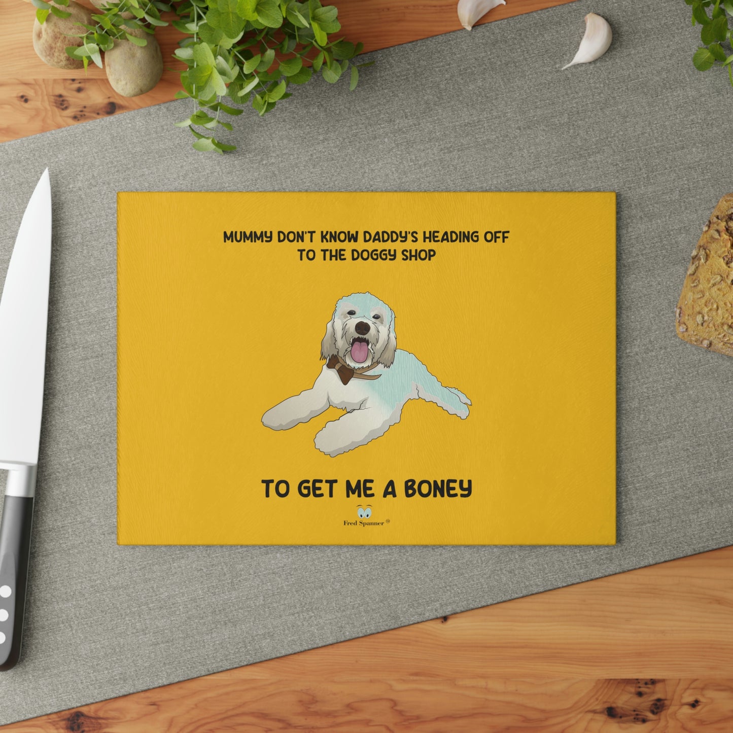 Doggy Shop- Glass Cutting Board