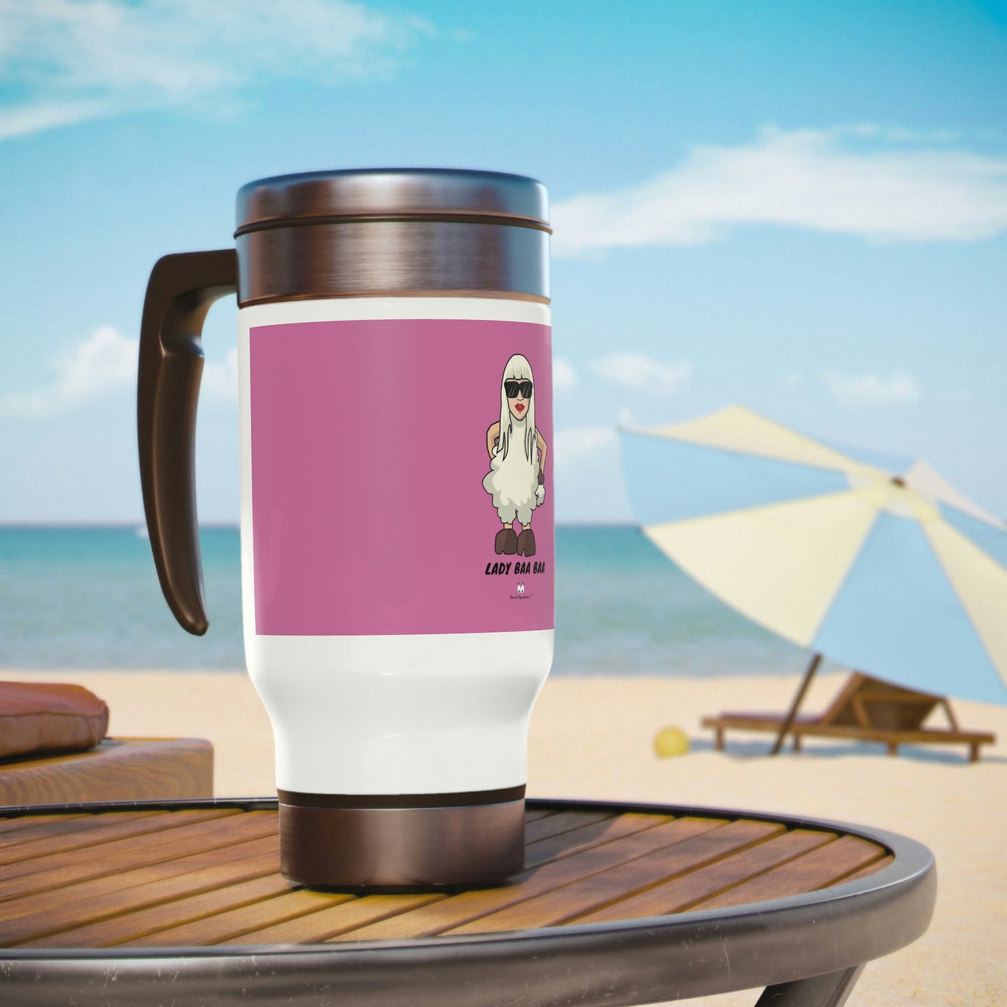 Lady Baa Baa Stainless Steel Travel Mug with Handle