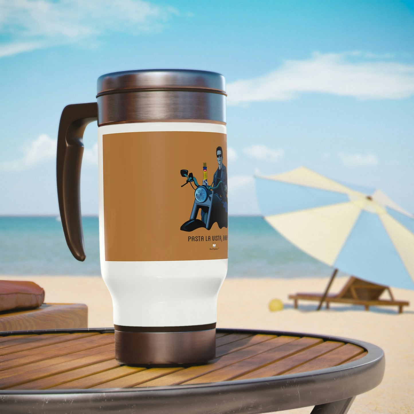Pasta La Vista, Baby- Stainless Steel Travel Mug with Handle