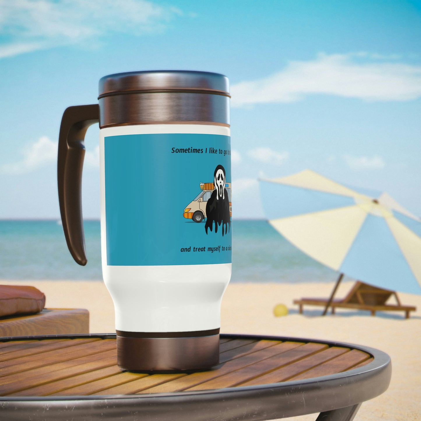 Scream- Stainless Steel Travel Mug with Handle, 14oz