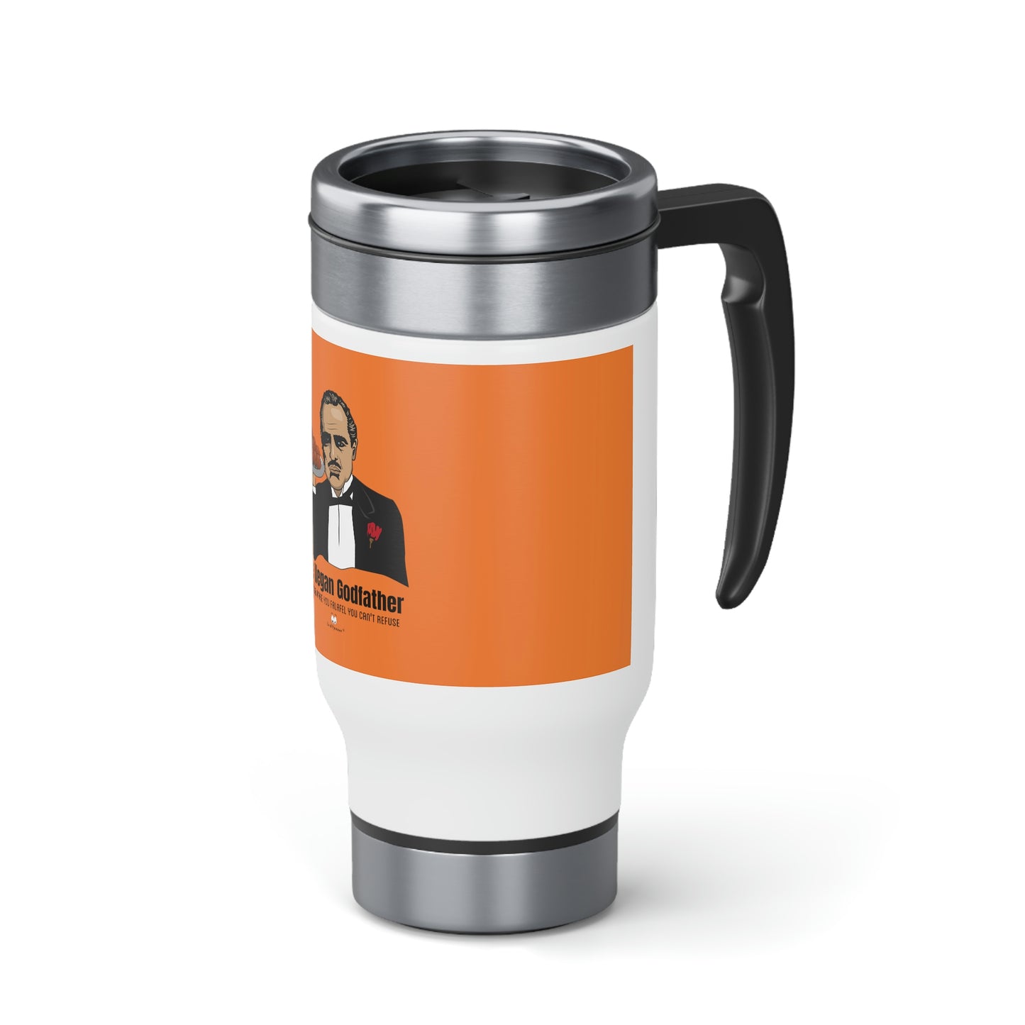 Vegan Godfather Stainless Steel Travel Mug with Handle