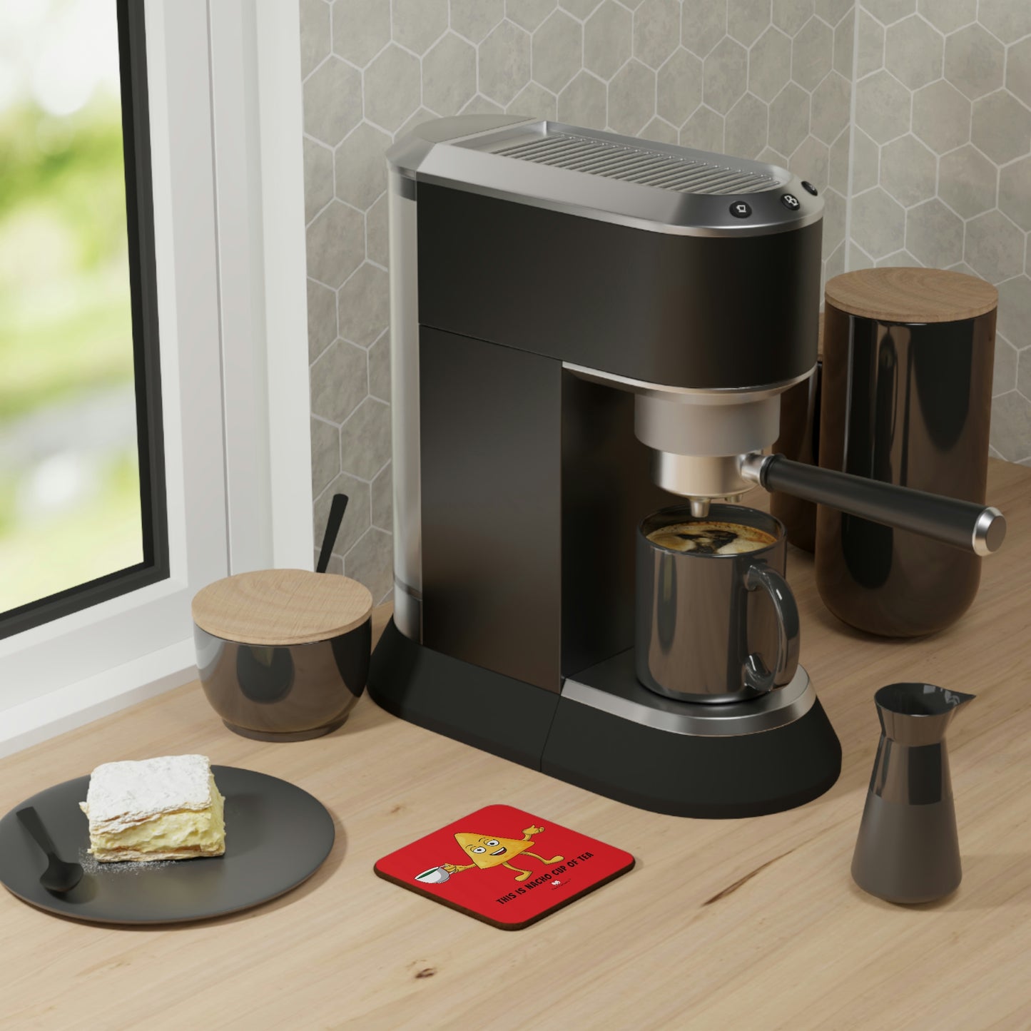 This is nacho cup of tea- Hardboard Back Coaster