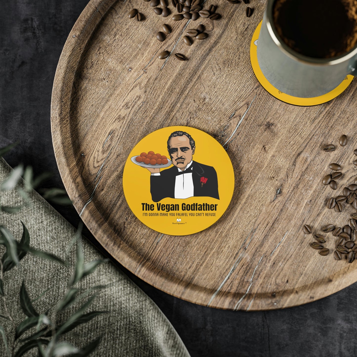 Vegan Godfather Coasters