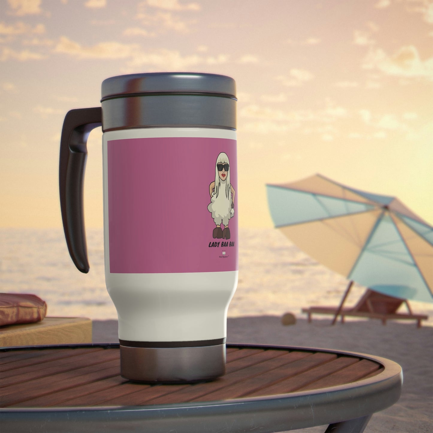 Lady Baa Baa Stainless Steel Travel Mug with Handle