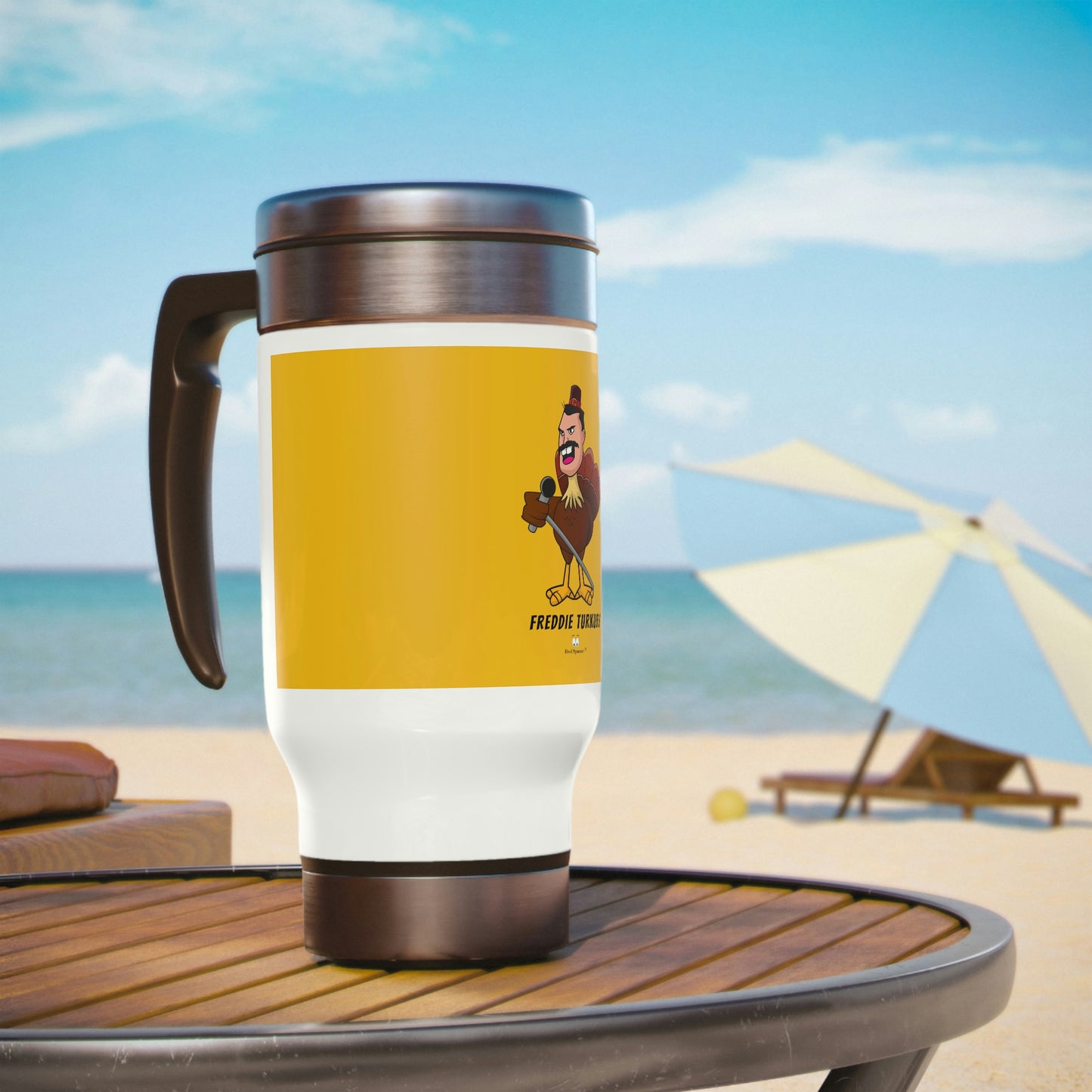 Freddie Turkury Stainless Steel Travel Mug with Handle
