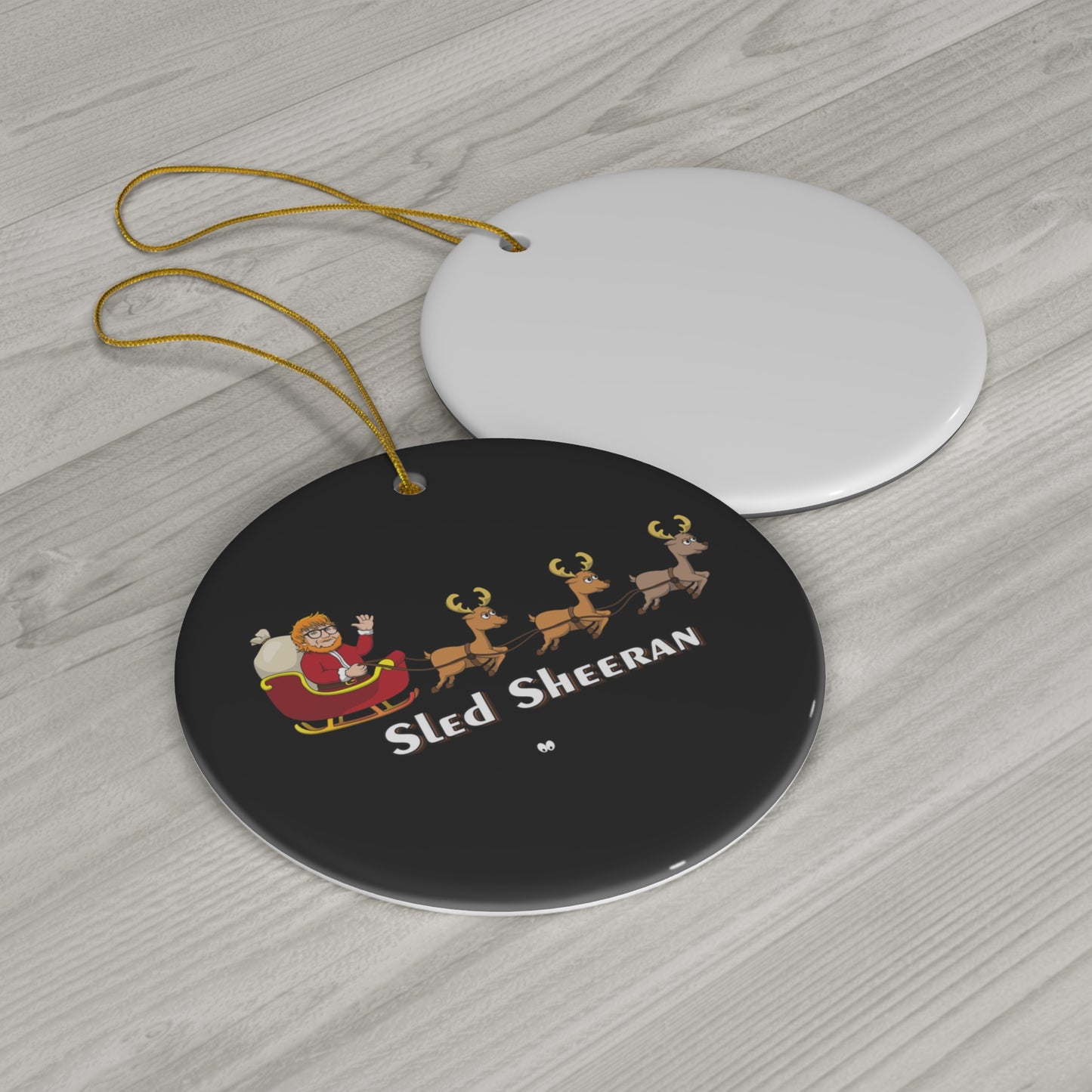 Sled Sheeran - Ceramic Ornament