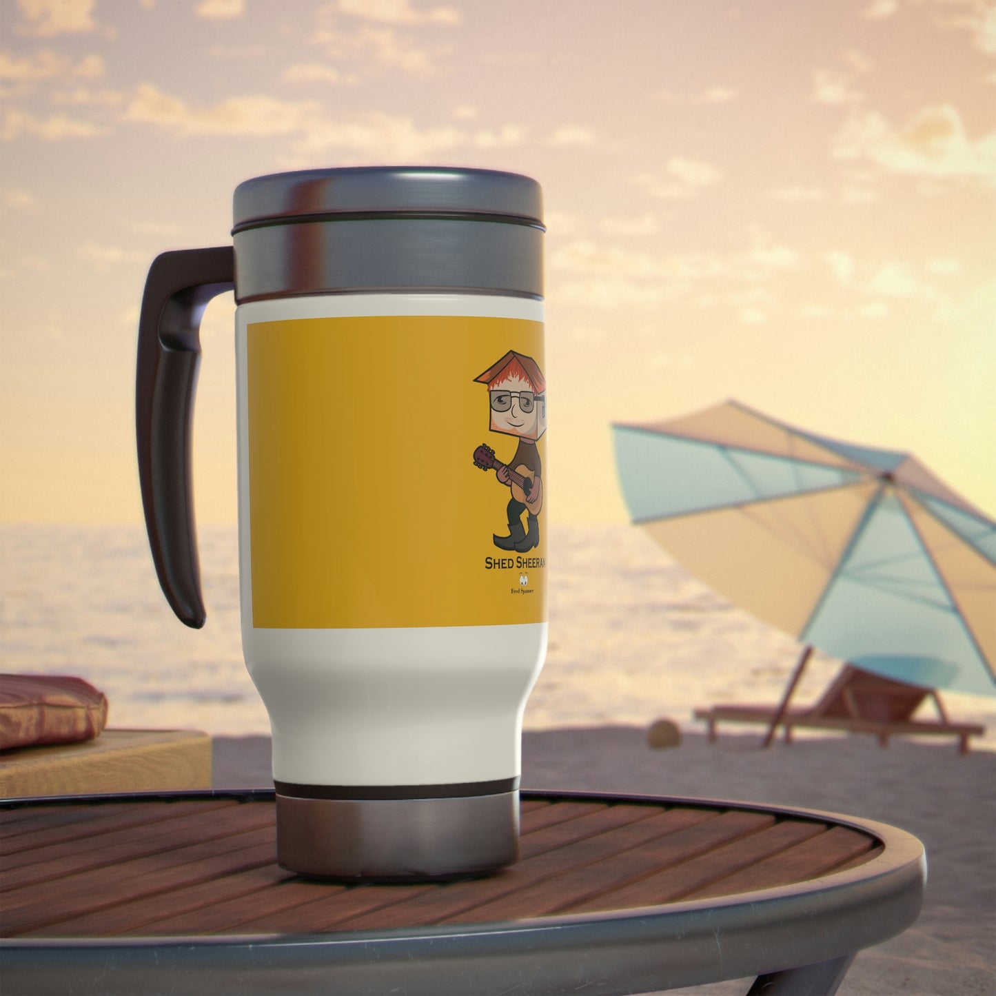 Shed Sheeran Stainless Steel Travel Mug with Handle