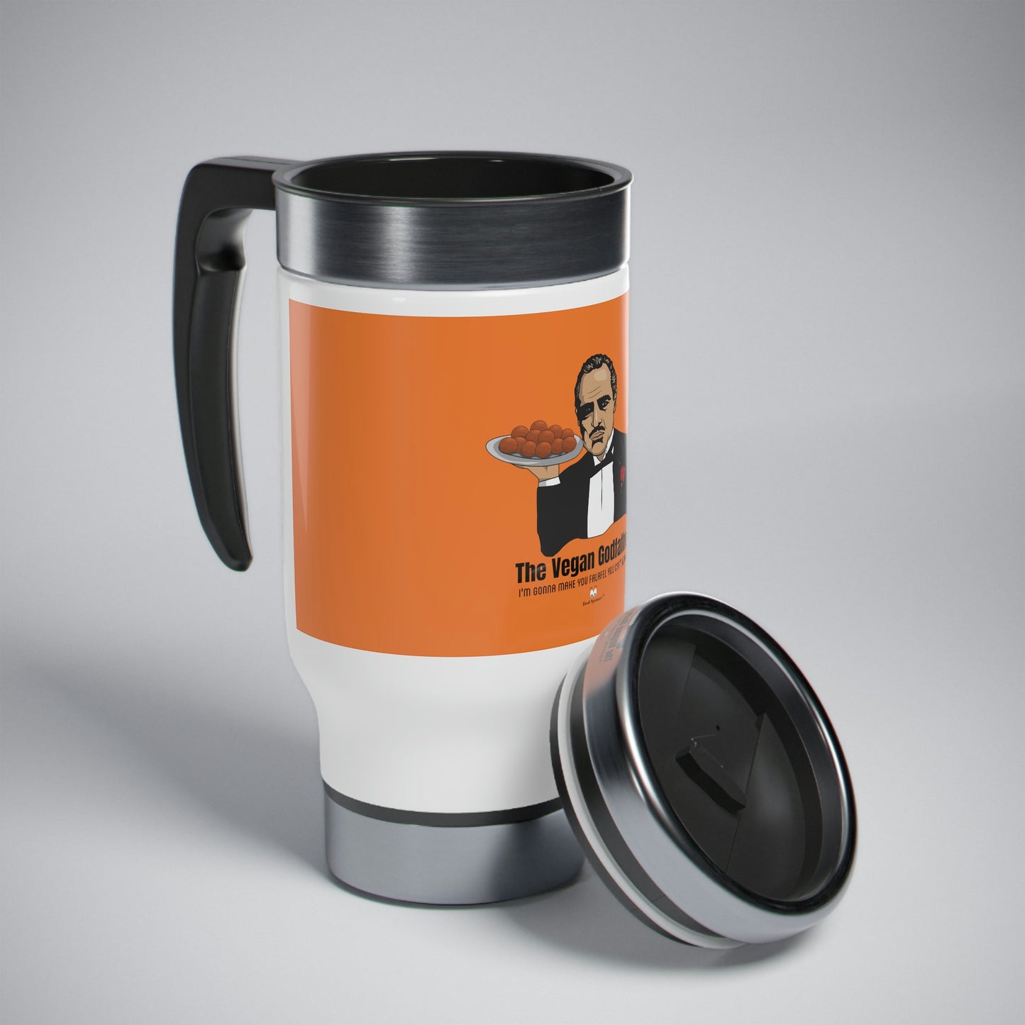 Vegan Godfather Stainless Steel Travel Mug with Handle