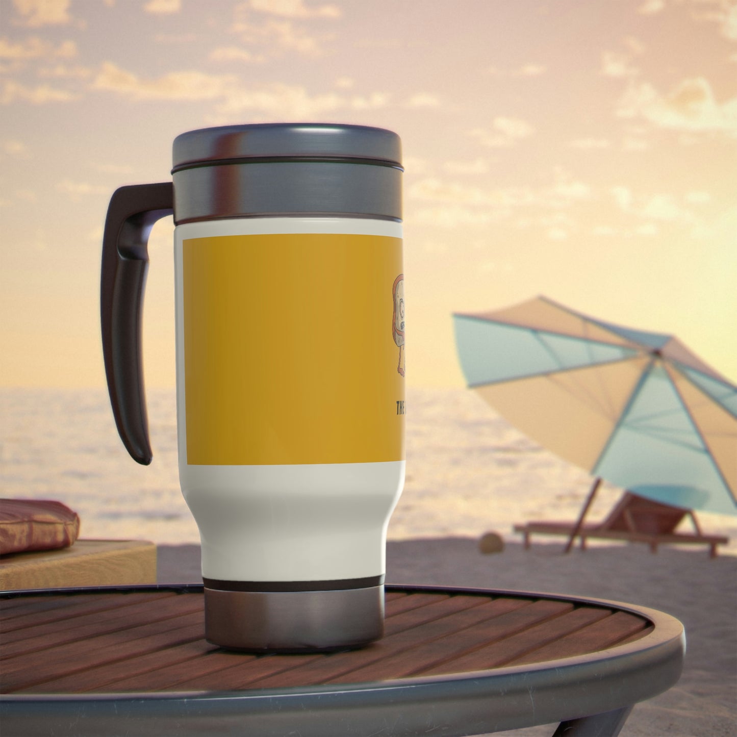 The Walking Bread- Stainless Steel Travel Mug with Handle