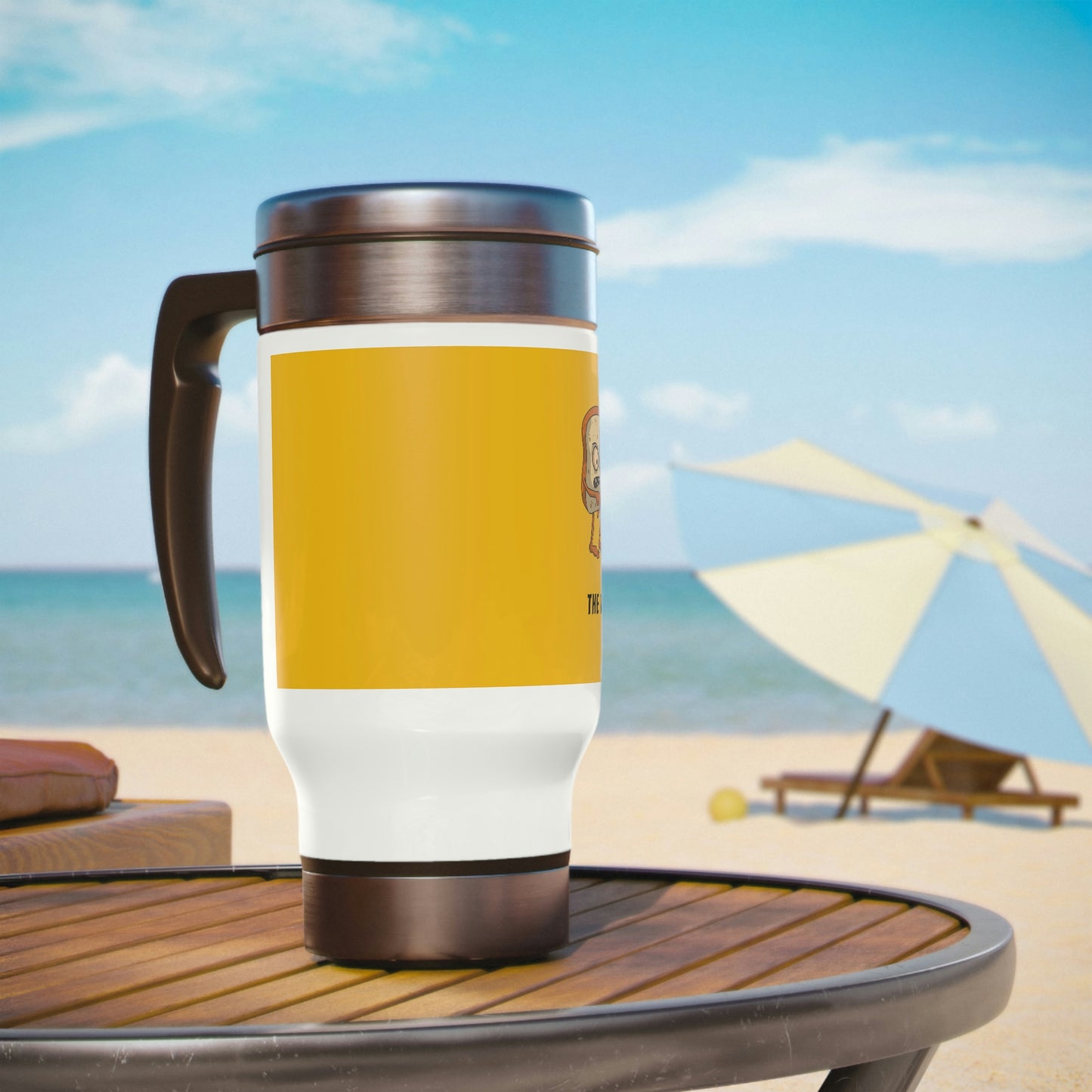 The Walking Bread- Stainless Steel Travel Mug with Handle